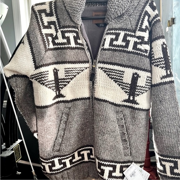 hand knit in Nepal Other - handknit wool Cowichan sweater cardigan phoenix western urban Xl men M/L women